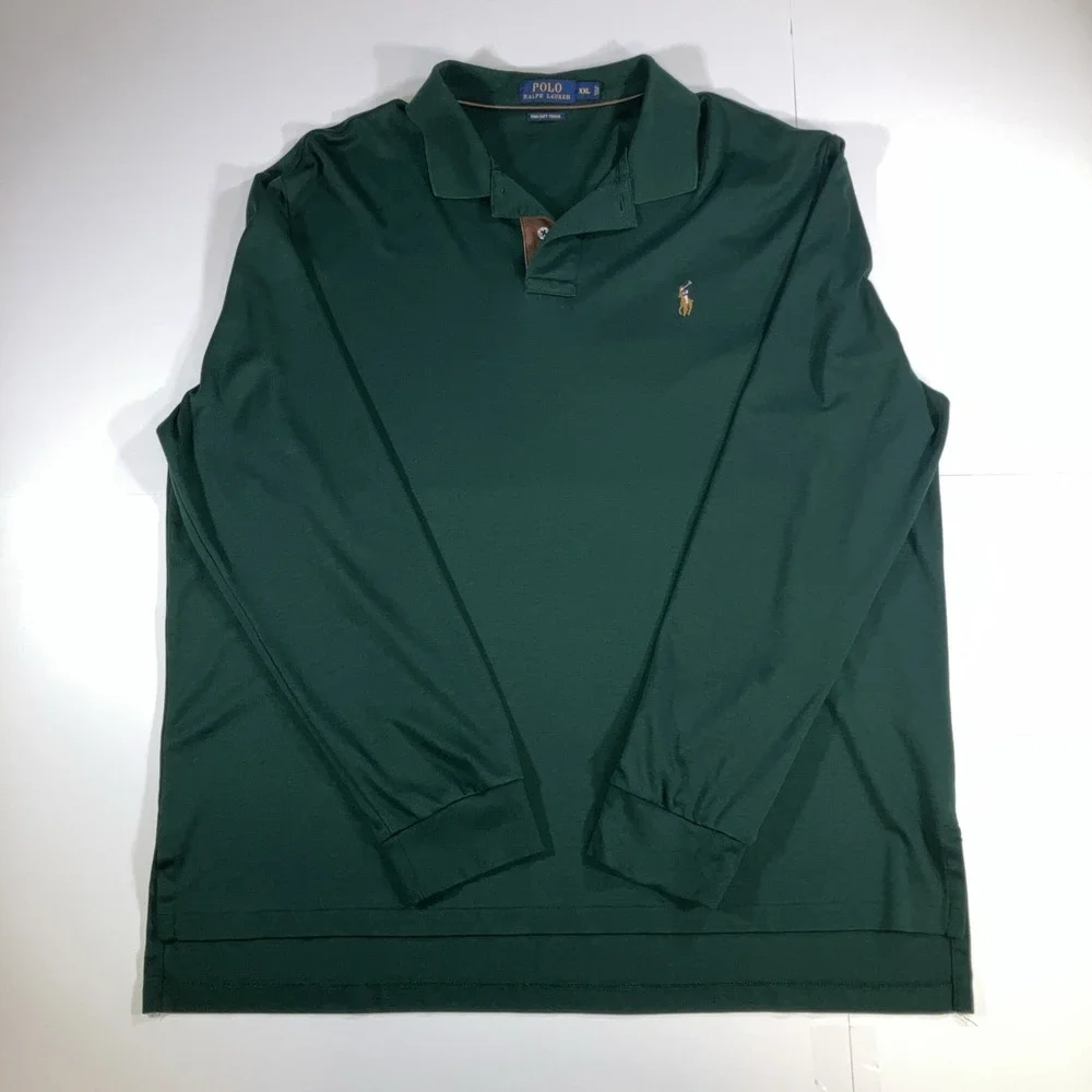 Polo Ralph Lauren Polo Shirt Mens XXL Green Pima Soft Touch Pony *Flaw